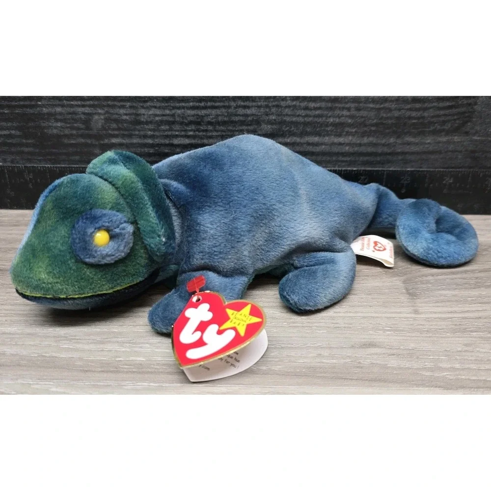 Ty Beanie Baby 9 inch Rainbow The Iguana Chameleon‎ Toy